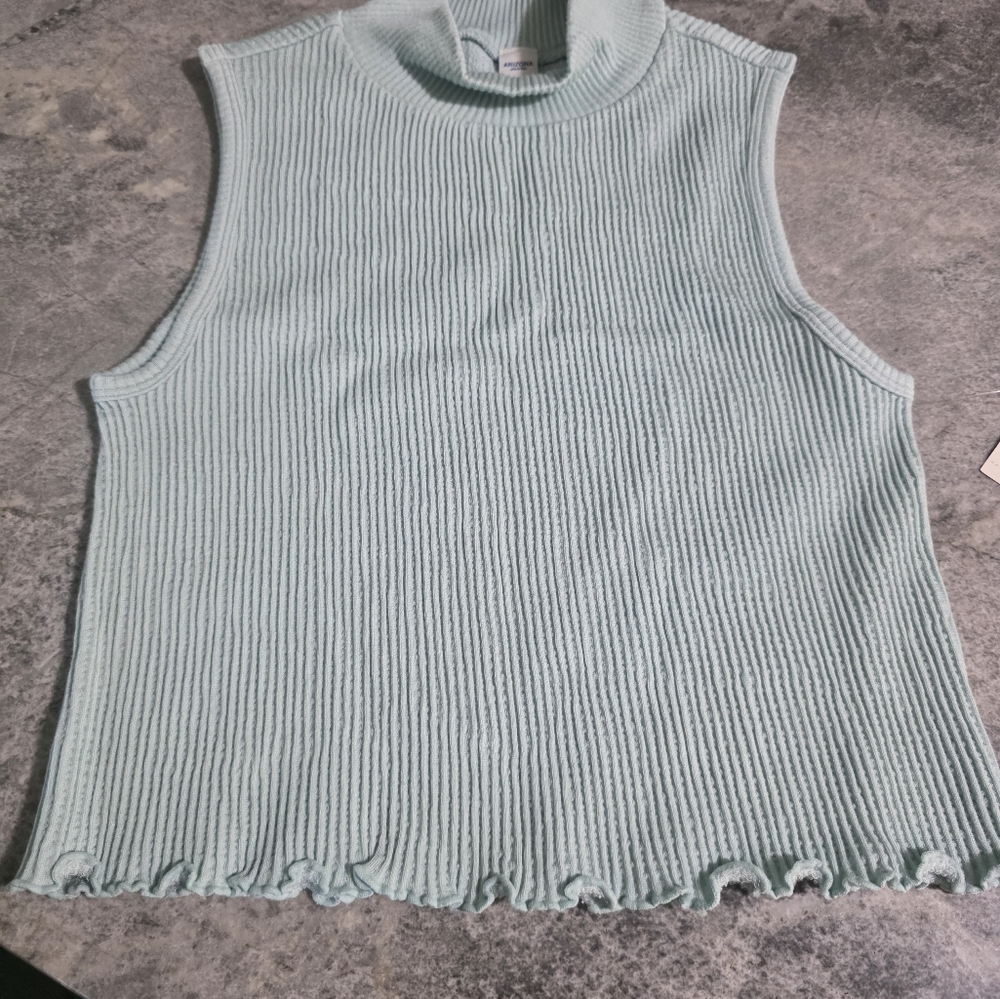 Mint Green Sleeveless Ribbed Top